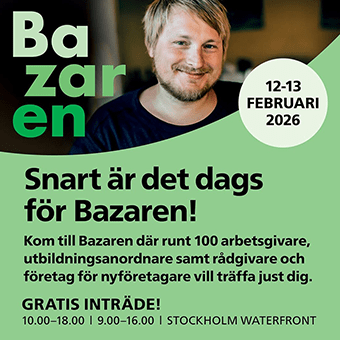 Reklam för Bazaren 2026 i Stockholm 12-13 februari