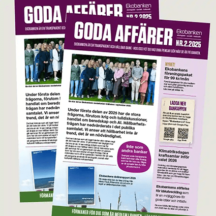 två framsidor på Goda Affärer nr 2, 2025